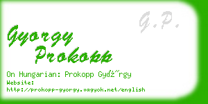 gyorgy prokopp business card